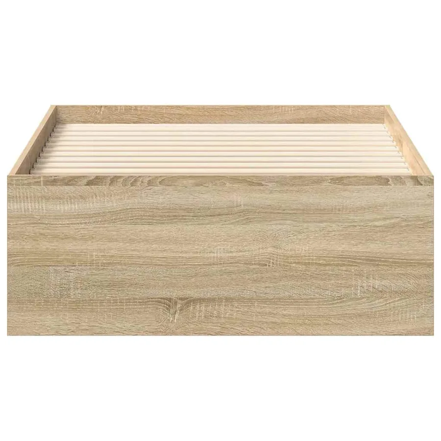 Cadre de lit sans matelas chêne sonoma 75x190 cm - 5