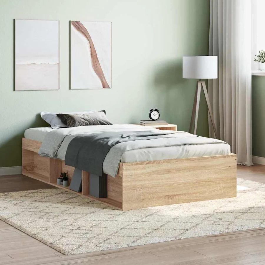 Cadre de lit sans matelas chêne sonoma 90x200 cm