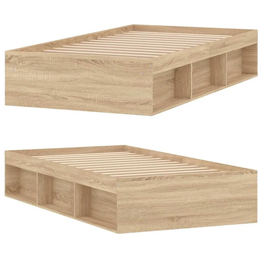 Cadre de lit sans matelas chêne sonoma 90x200 cm - 4