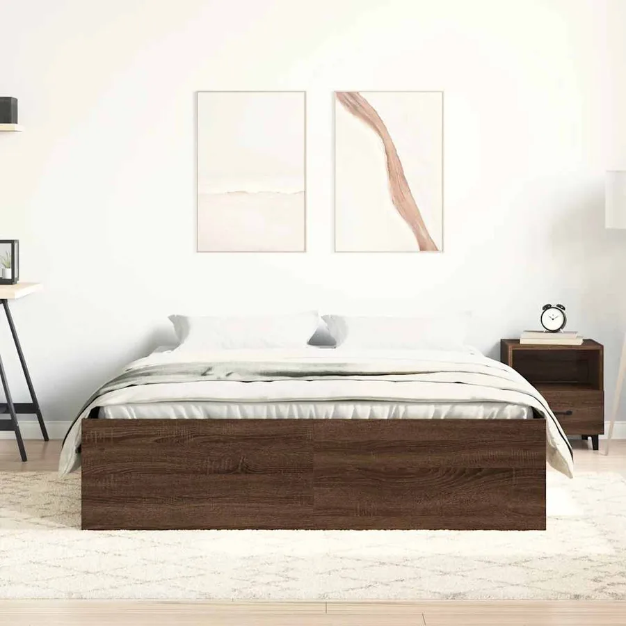 Cadre de lit sans matelas chêne marron 120x200 cm - 3