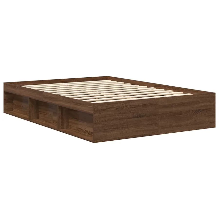 Cadre de lit sans matelas chêne marron 120x200 cm - 4