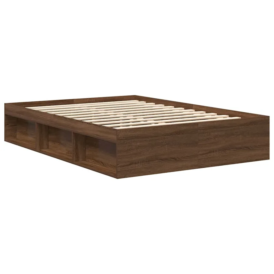 Cadre de lit sans matelas chêne marron 120x200 cm - 7