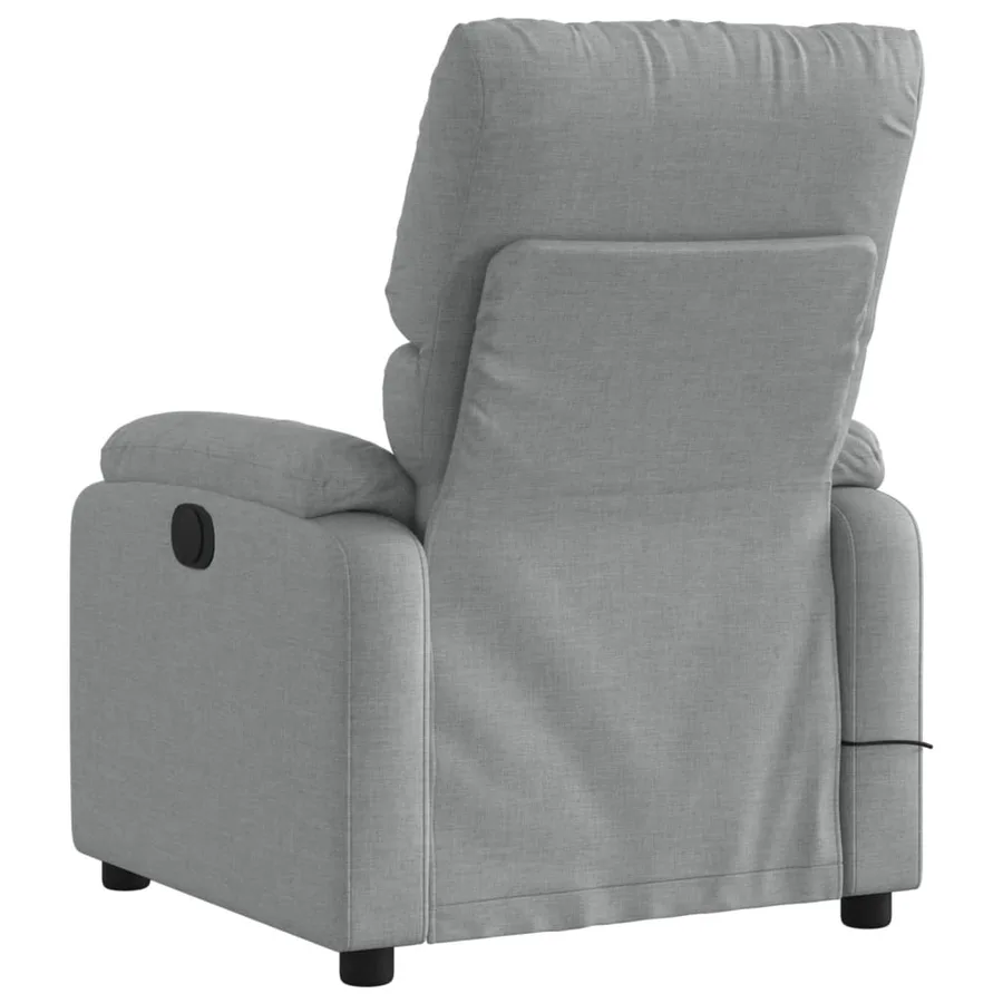 Fauteuil de massage inclinable gris clair tissu - 4