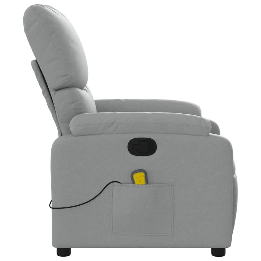 Fauteuil de massage inclinable gris clair tissu - 8