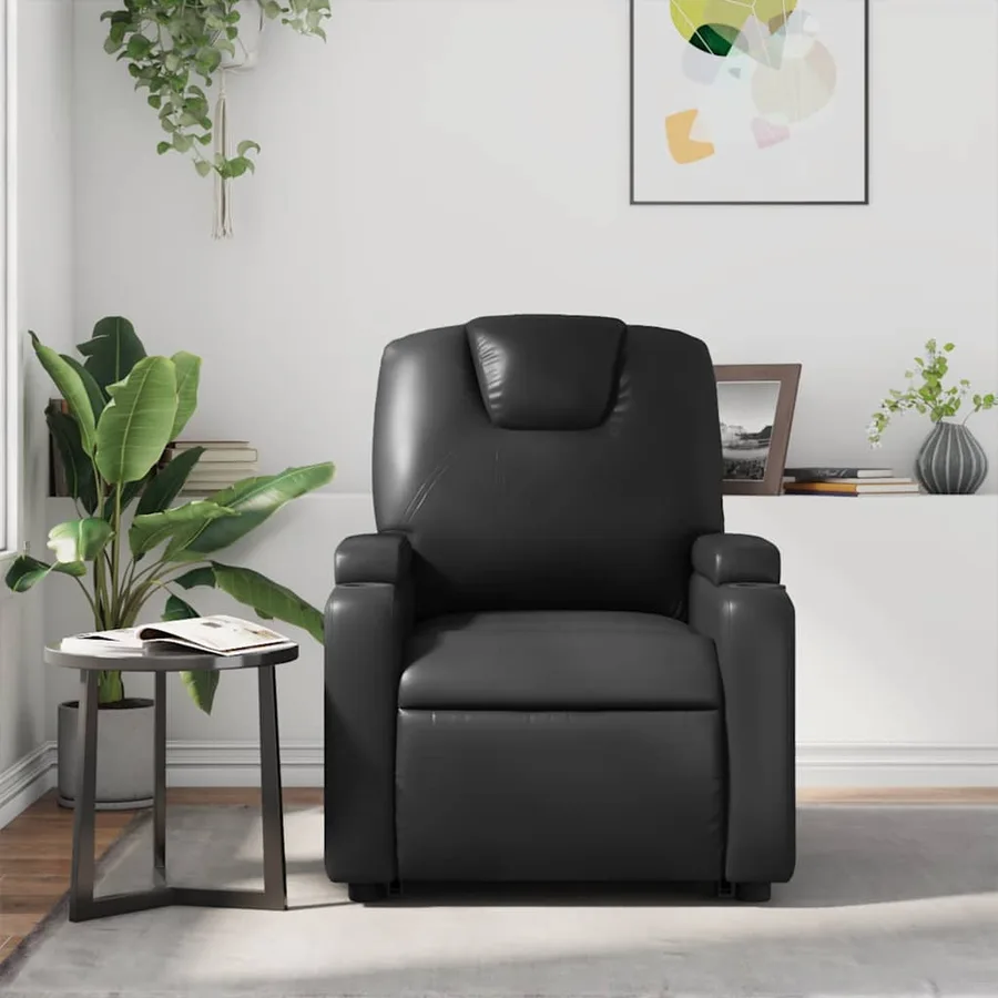 Fauteuil inclinable en similicuir noir - 3