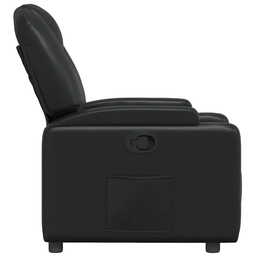 Fauteuil inclinable en similicuir noir - 5
