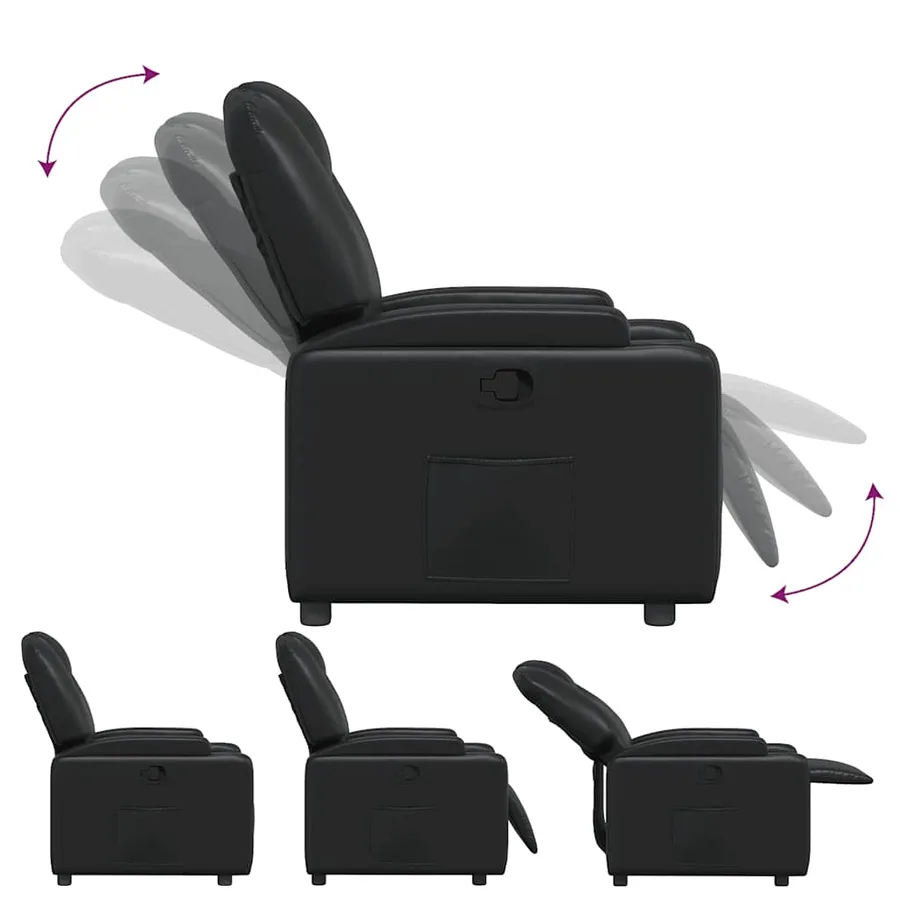 Fauteuil inclinable en similicuir noir - 7