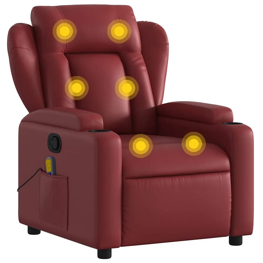 Fauteuil de massage inclinable Rouge bordeaux Similicuir - 2