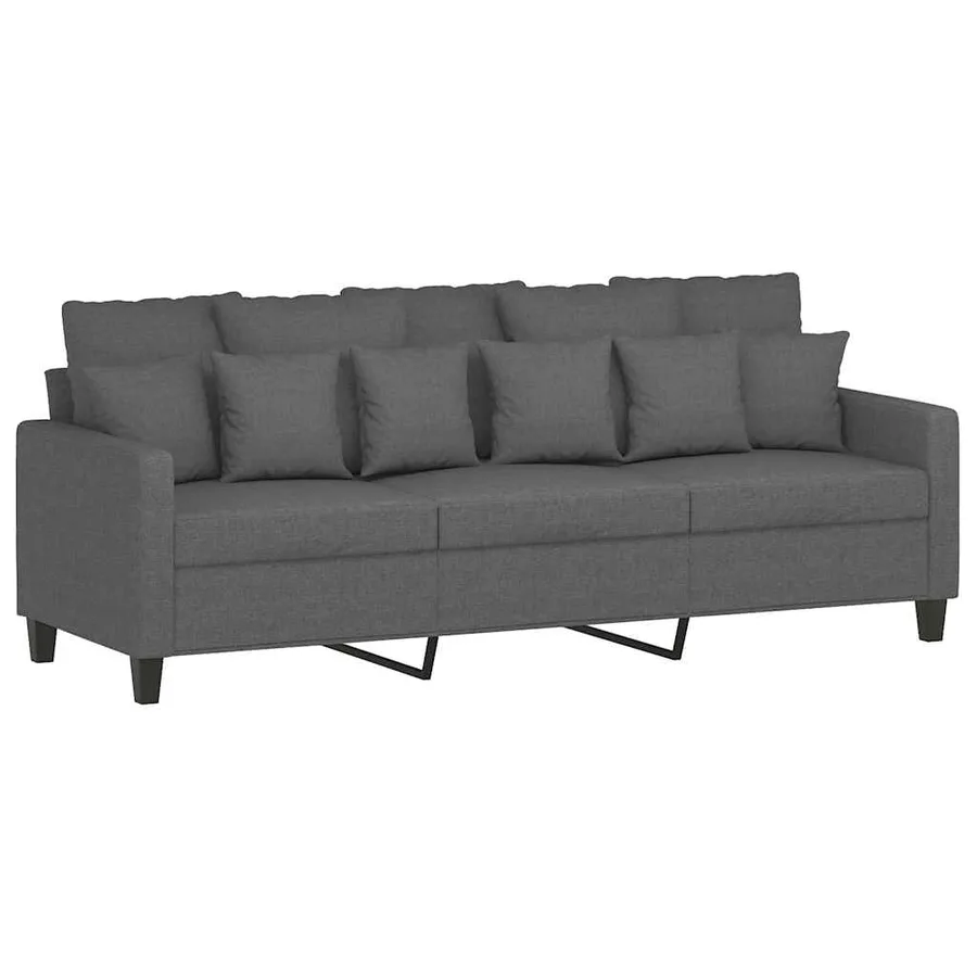 Canapé à 3 places Gris foncé 180 cm Tissu - 2