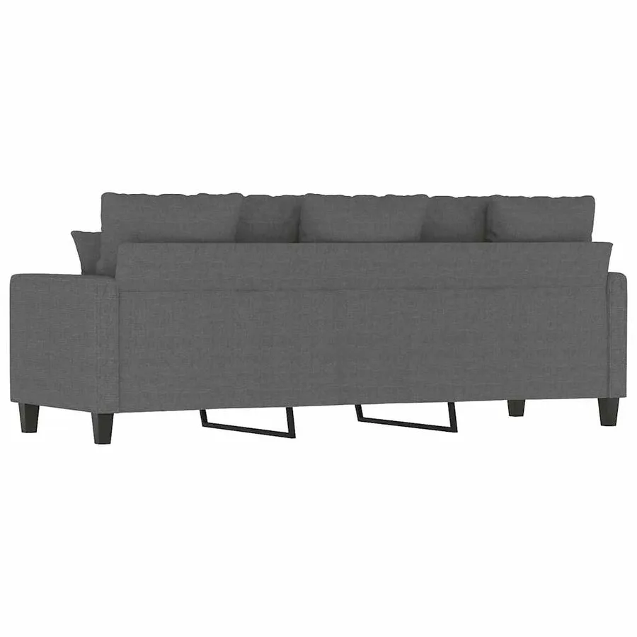 Canapé à 3 places Gris foncé 180 cm Tissu - 6
