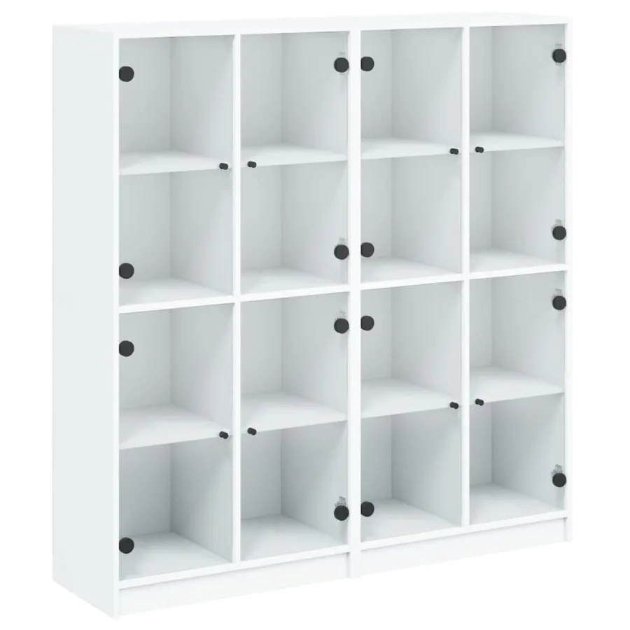 Bibliothèque avec portes blanc 136x37x142 cm bois d'ingénierie - 2