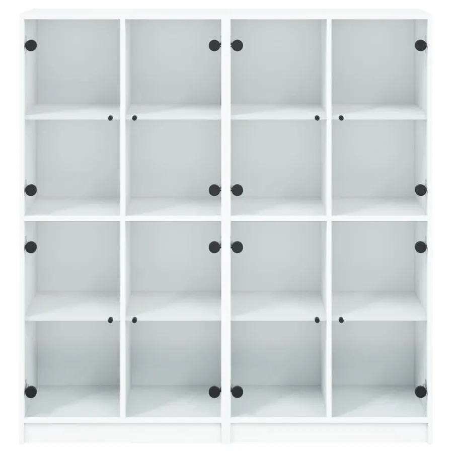 Bibliothèque avec portes blanc 136x37x142 cm bois d'ingénierie - 7