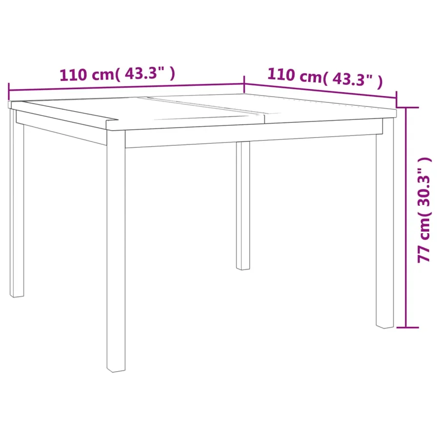Ensemble à manger de jardin 5pcs Bois de teck massif - 11