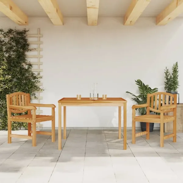Ensemble à manger de jardin 3 pcs Bois de teck massif