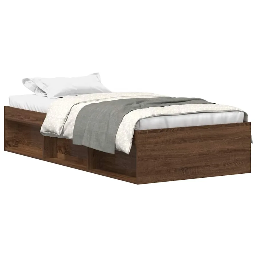 Cadre de lit sans matelas chêne marron 90x200 cm - 2