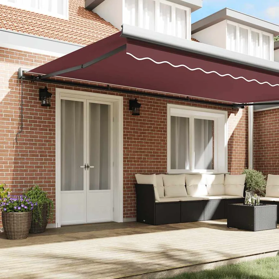 Auvent manuel rétractable bordeaux 500x300 cm - 3