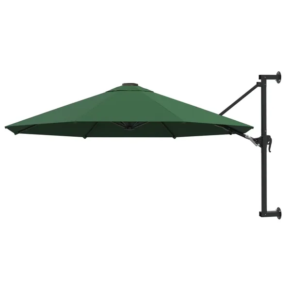 Parasol mural avec mât métallique 300 cm Vert