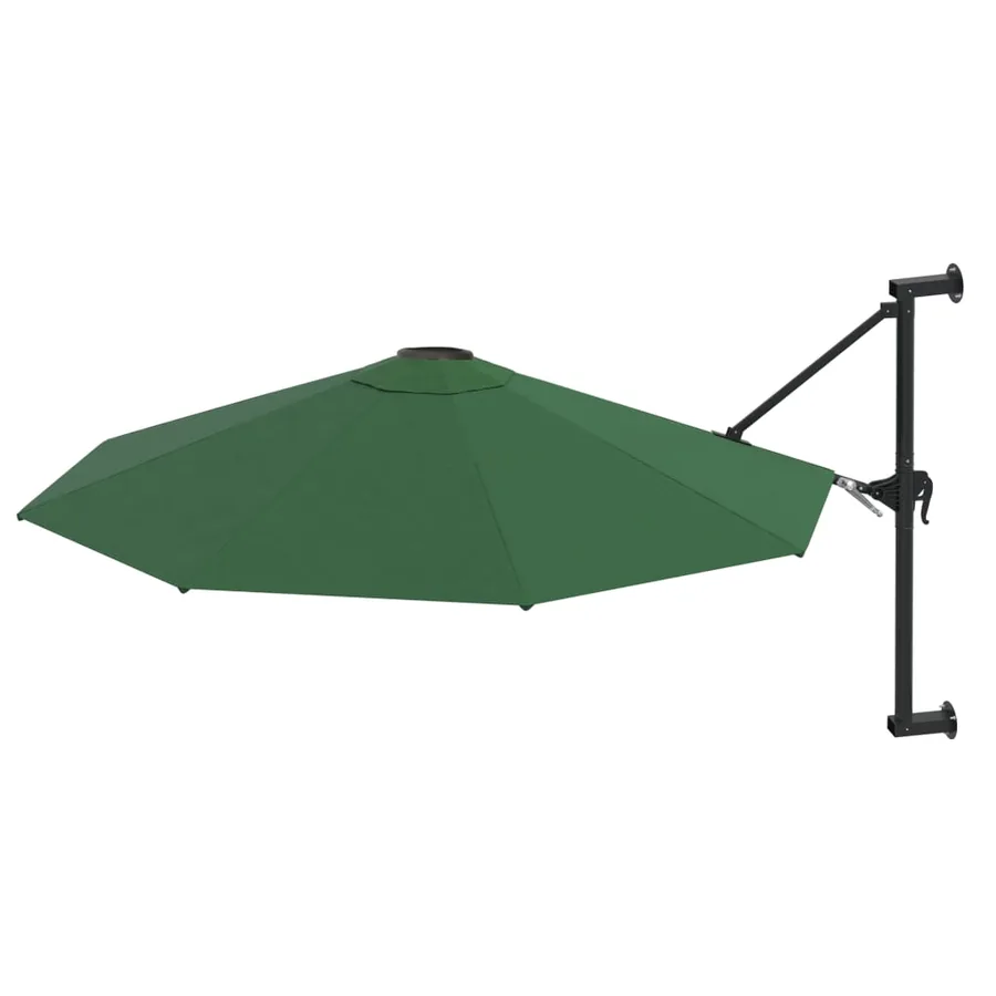 Parasol mural avec mât métallique 300 cm Vert - 2