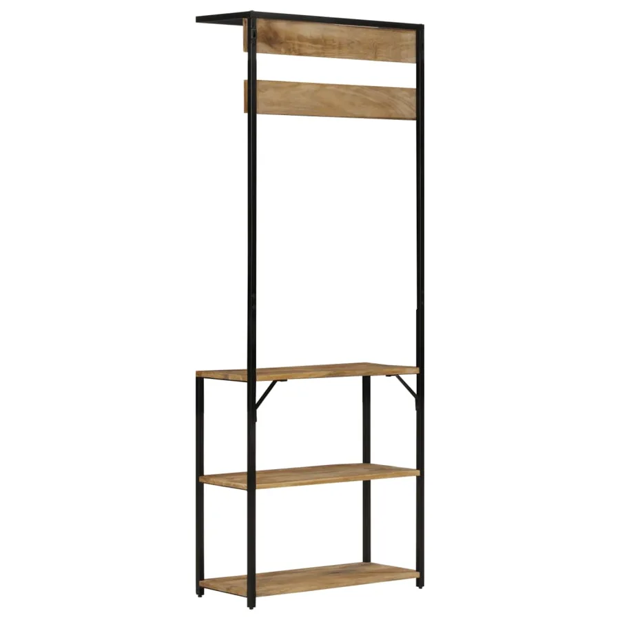 Porte-manteau et rangement des chaussures bois de manguier fer - 4