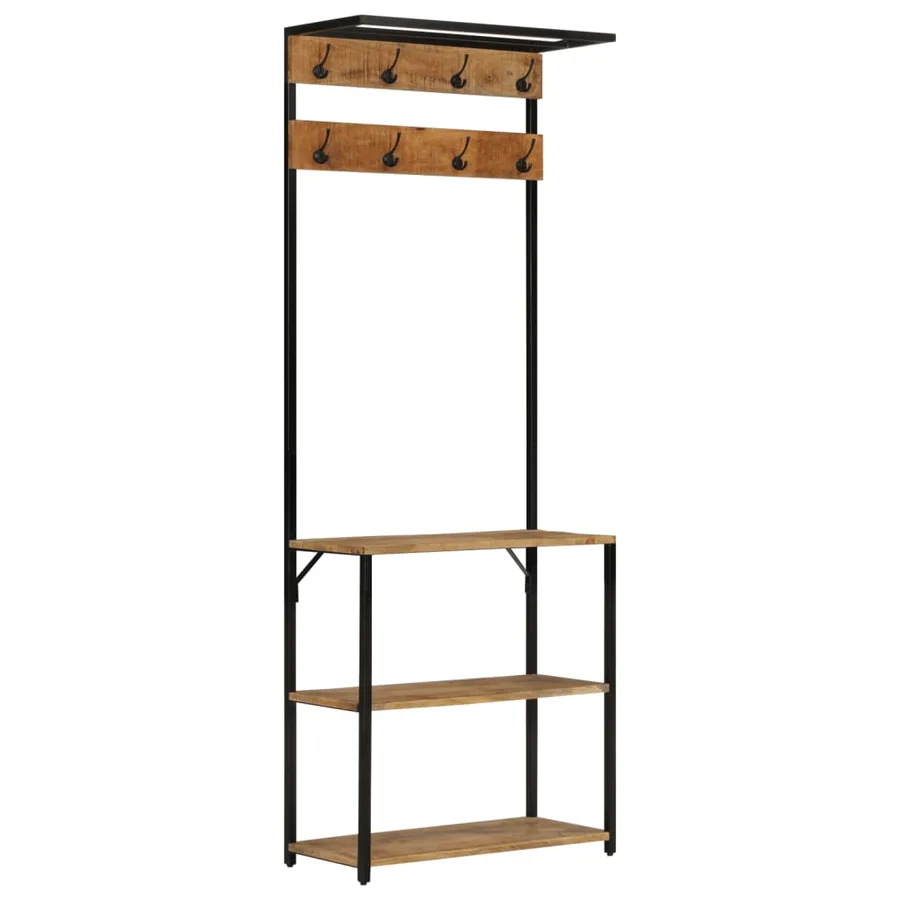 Porte-manteau et rangement des chaussures bois de manguier fer - 8