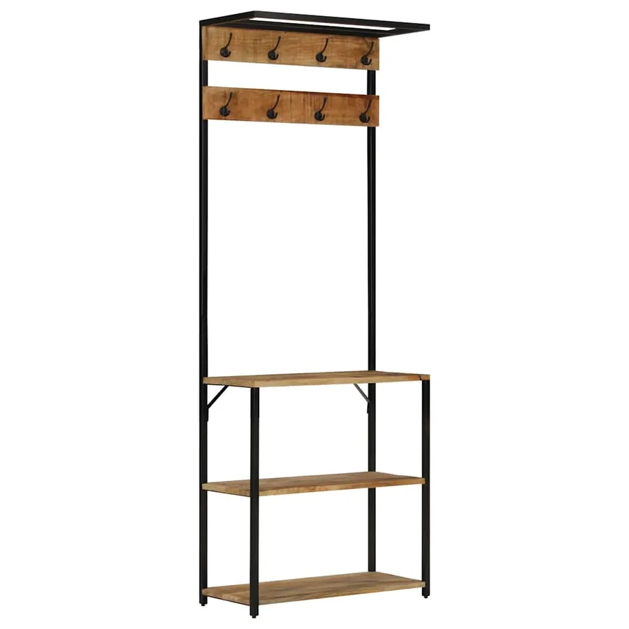 Porte-manteau et rangement des chaussures bois de manguier fer - 9