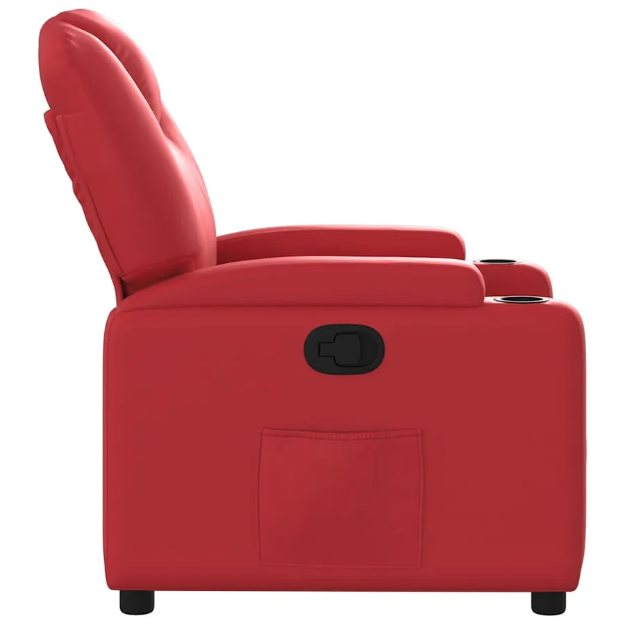 Fauteuil inclinable Rouge Similicuir - 4