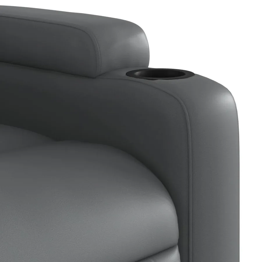 Fauteuil inclinable gris similicuir - 8
