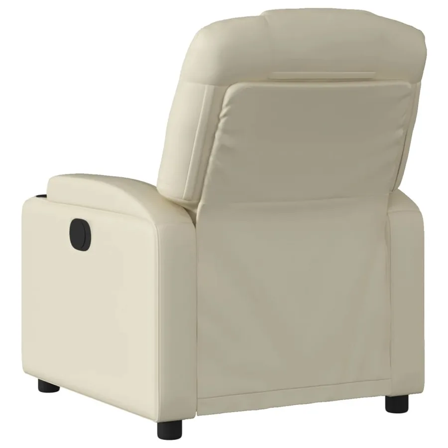 Fauteuil inclinable en similicuir crème - 3