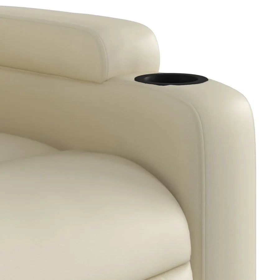 Fauteuil inclinable en similicuir crème - 8