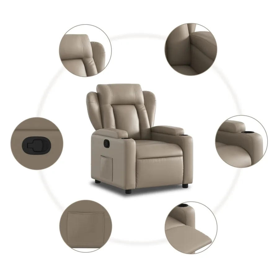 Fauteuil inclinable Cappuccino Similicuir - 7