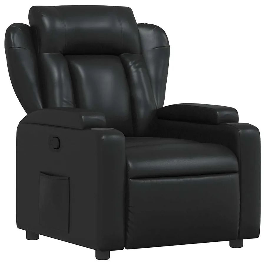 Fauteuil inclinable en similicuir noir - 2