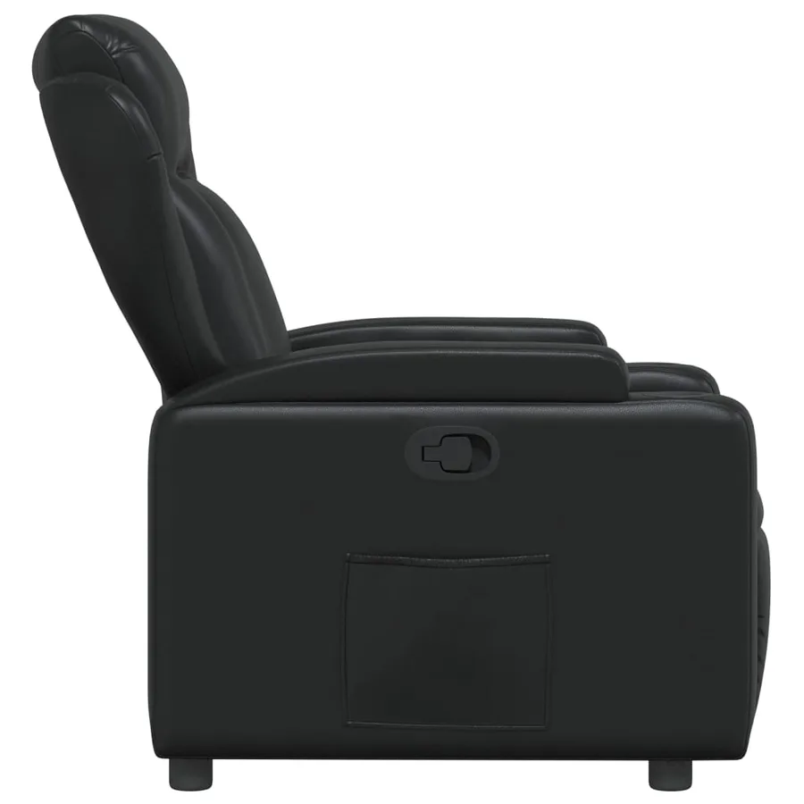 Fauteuil inclinable en similicuir noir - 4