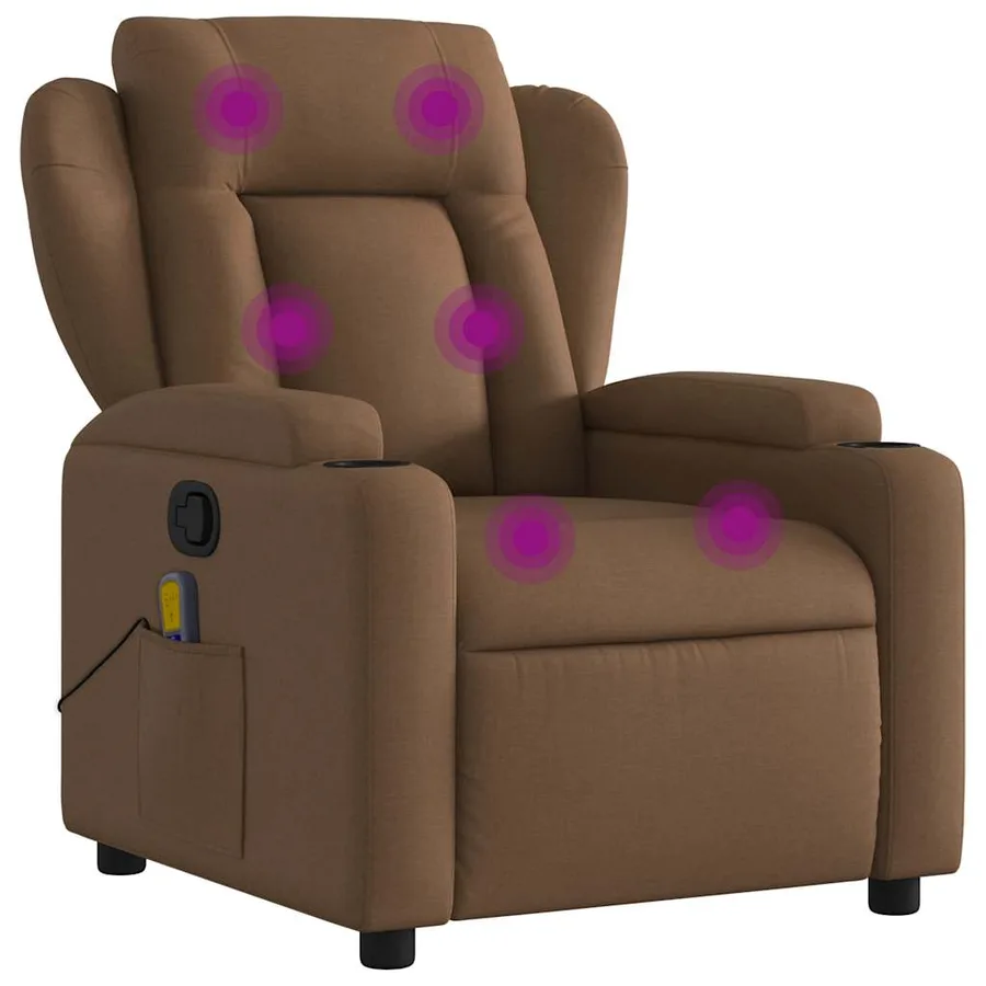 Fauteuil de massage inclinable Marron Tissu - 2