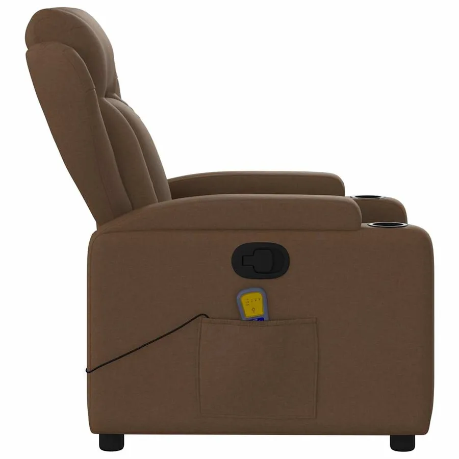 Fauteuil de massage inclinable Marron Tissu - 8