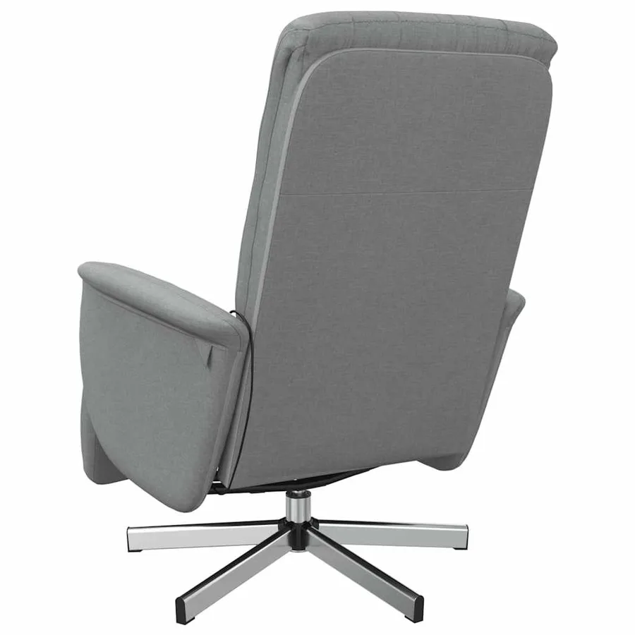 Fauteuil inclinable de massage et repose-pieds gris clair tissu - 6