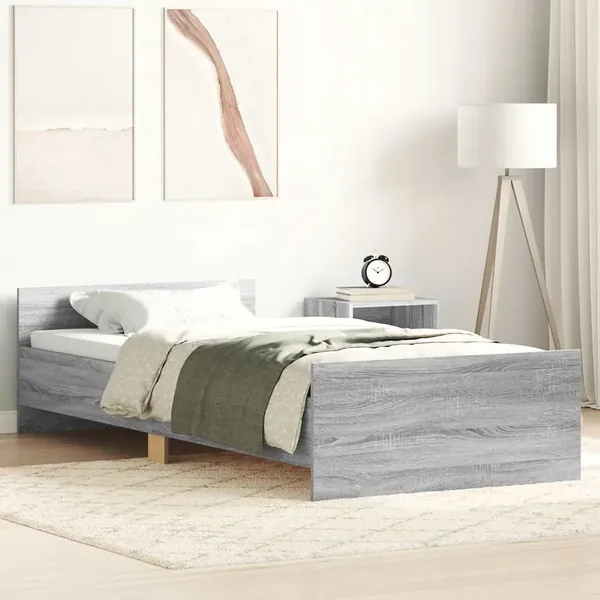 Cadre de lit sans matelas sonoma gris 100x200 cm