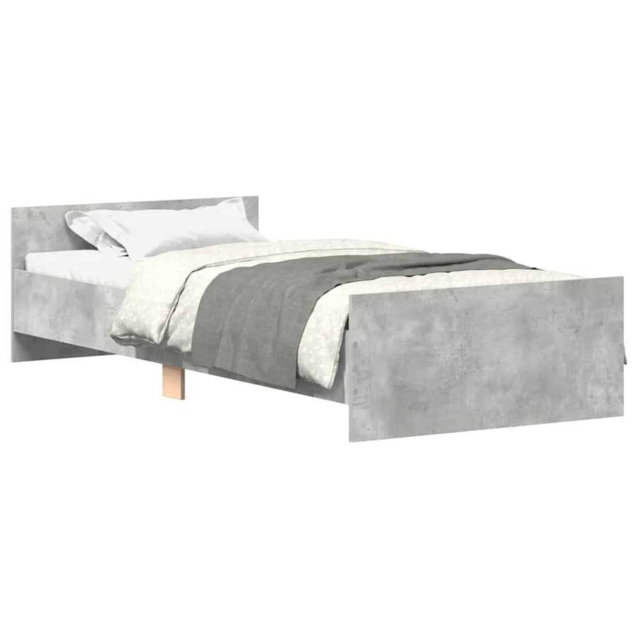 Cadre de lit sans matelas gris béton 100x200 cm - 2