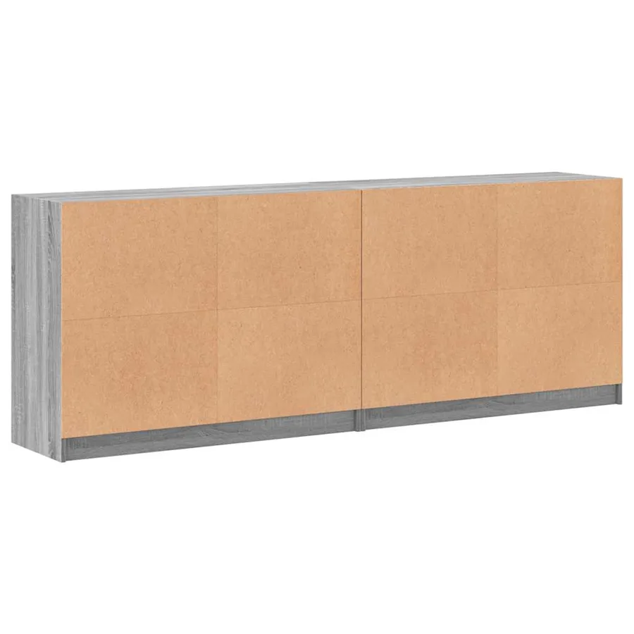 Bibliothèque avec portes sonoma gris 204x37x75 cm - 8