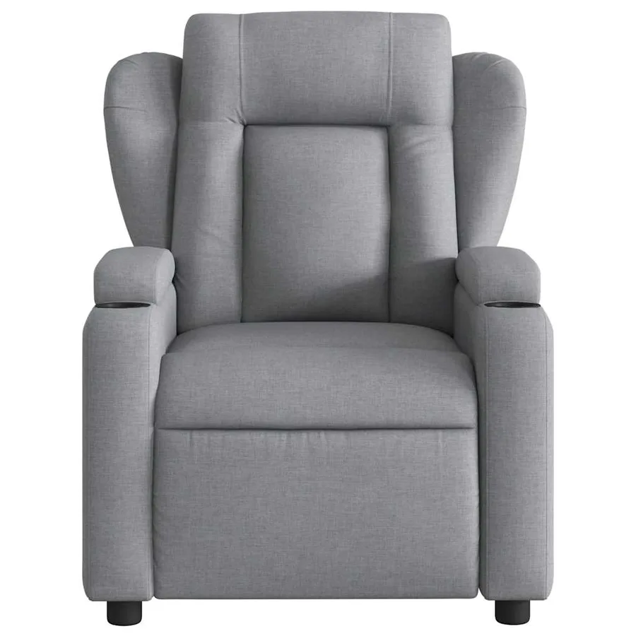 Fauteuil de massage inclinable gris clair tissu - 7