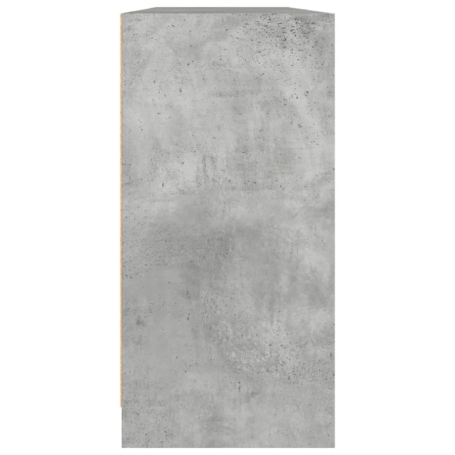 Bibliothèque avec portes gris béton 204x37x75 cm - 7