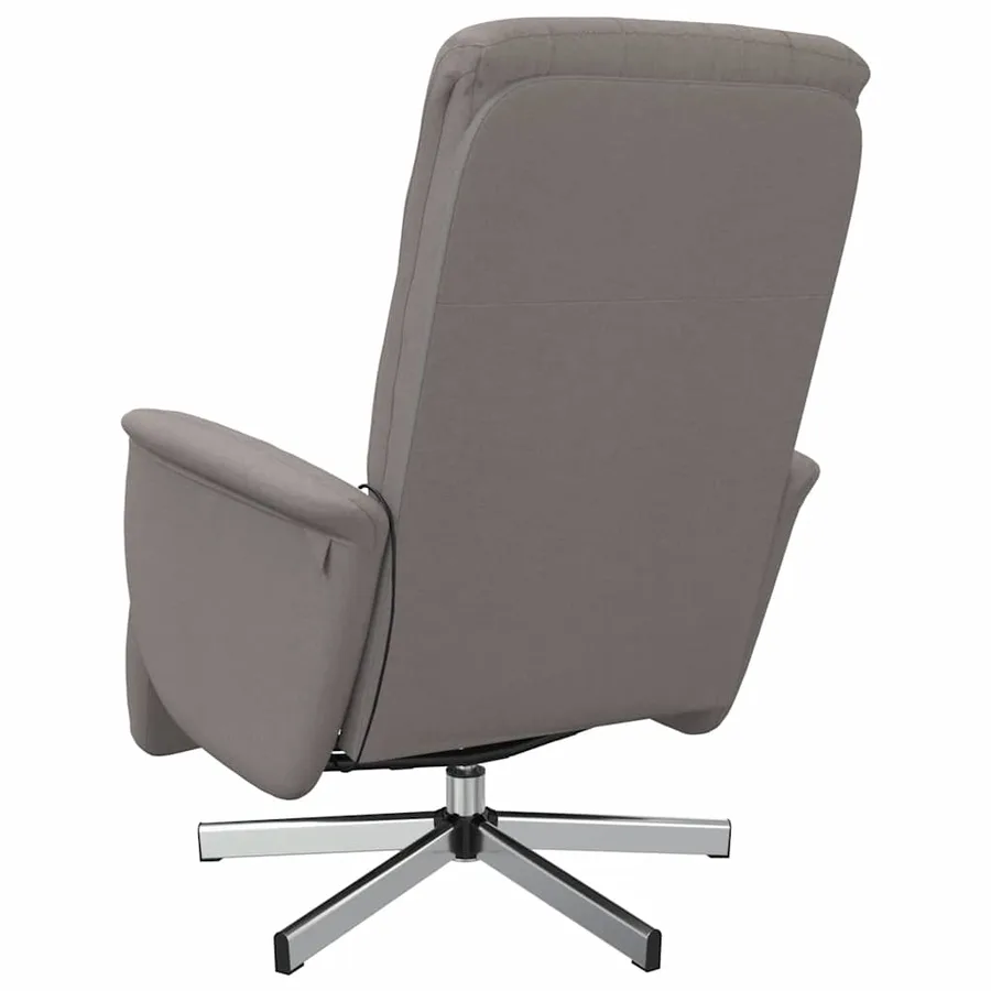 Fauteuil inclinable de massage avec repose-pieds taupe tissu - 6