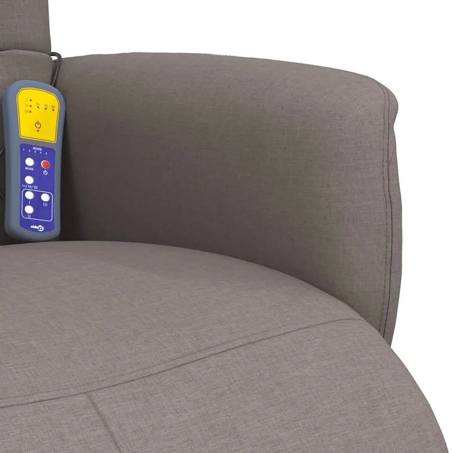 Fauteuil inclinable de massage avec repose-pieds taupe tissu - 8