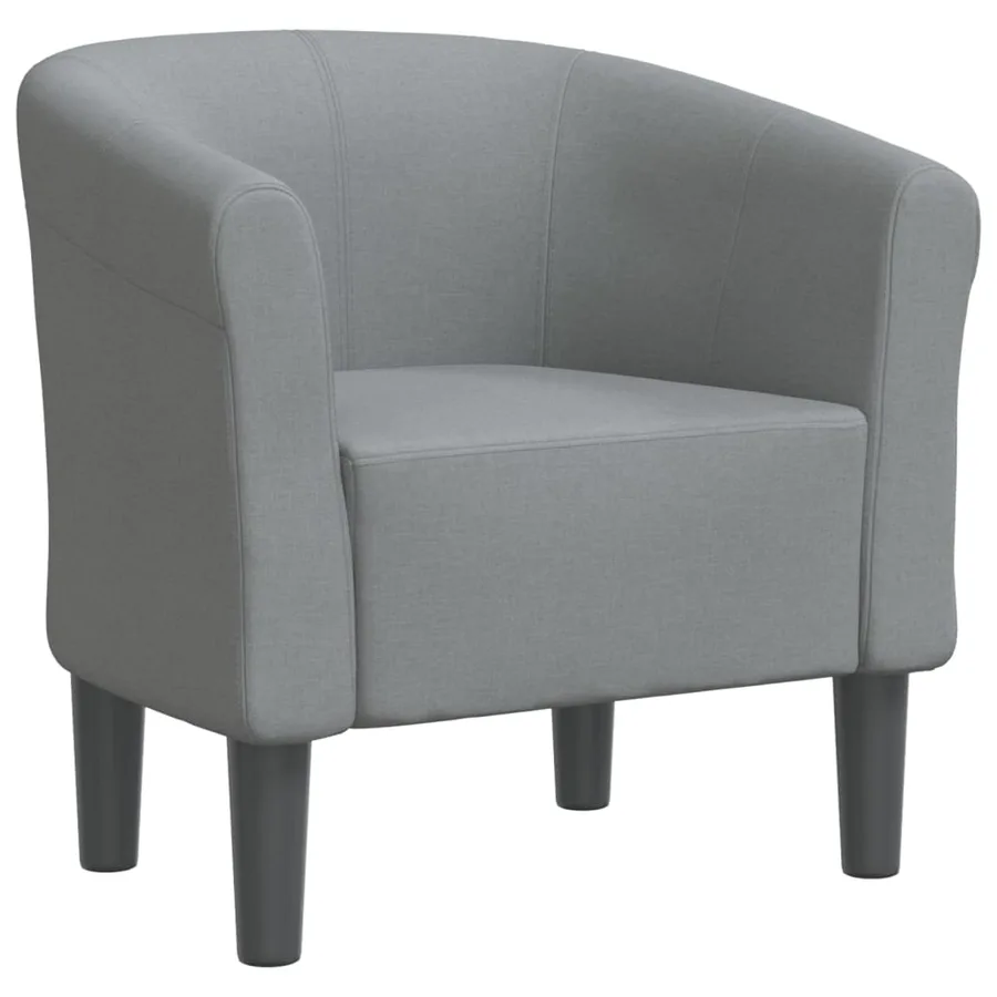 Chaise cabriolet gris clair tissu - 2