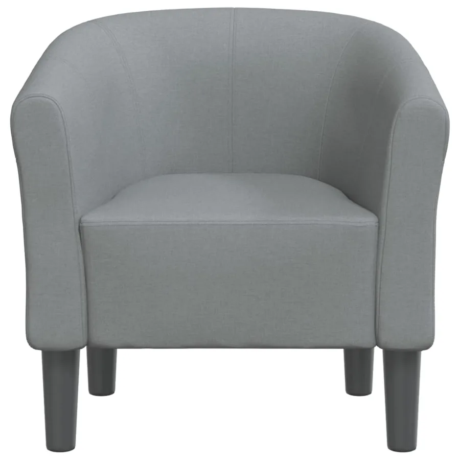 Chaise cabriolet gris clair tissu - 3