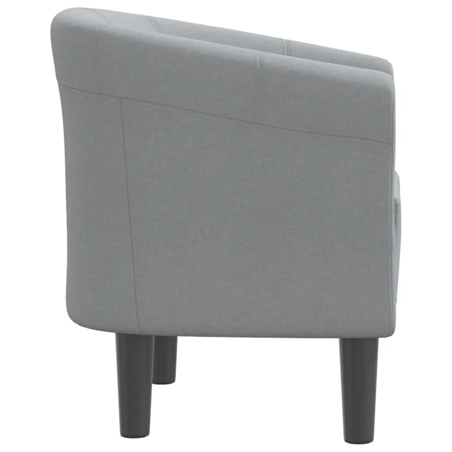 Chaise cabriolet gris clair tissu - 4