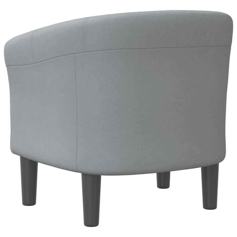 Chaise cabriolet gris clair tissu - 5
