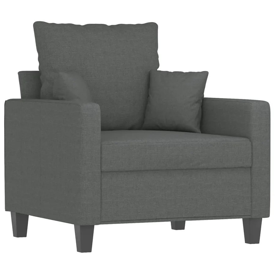 Ensemble de canapés 4 pcs coussins gris foncé tissu - 3