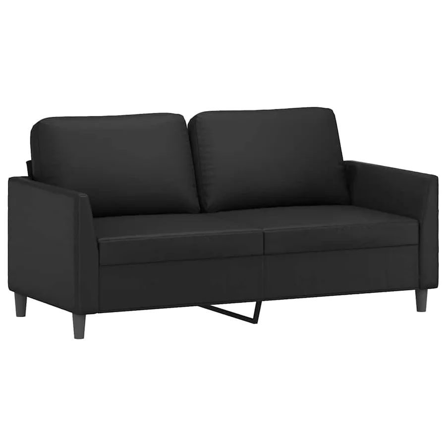 Ensemble de canapés 2 pcs avec coussins Noir Similicuir - 4