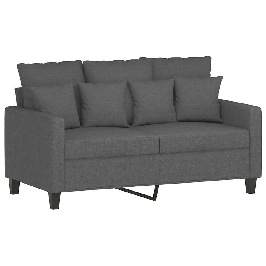 Canapé à 2 places Gris foncé 120 cm Tissu - 2