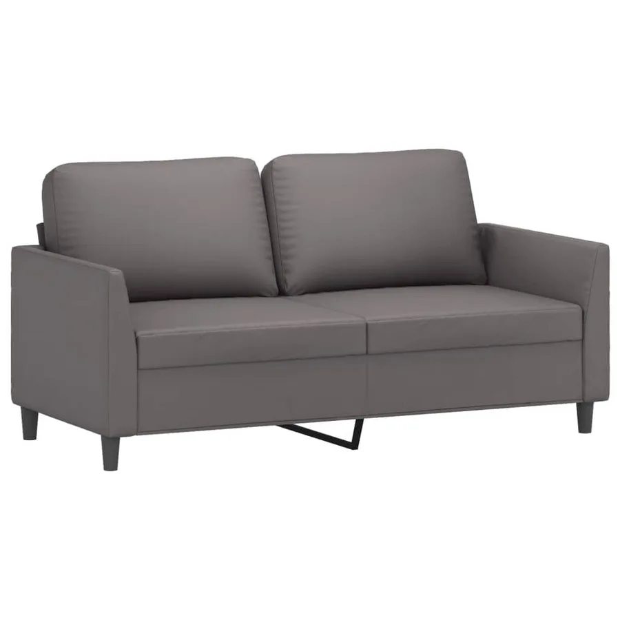 Ensemble de canapés 2 pcs avec coussins Gris Similicuir - 4